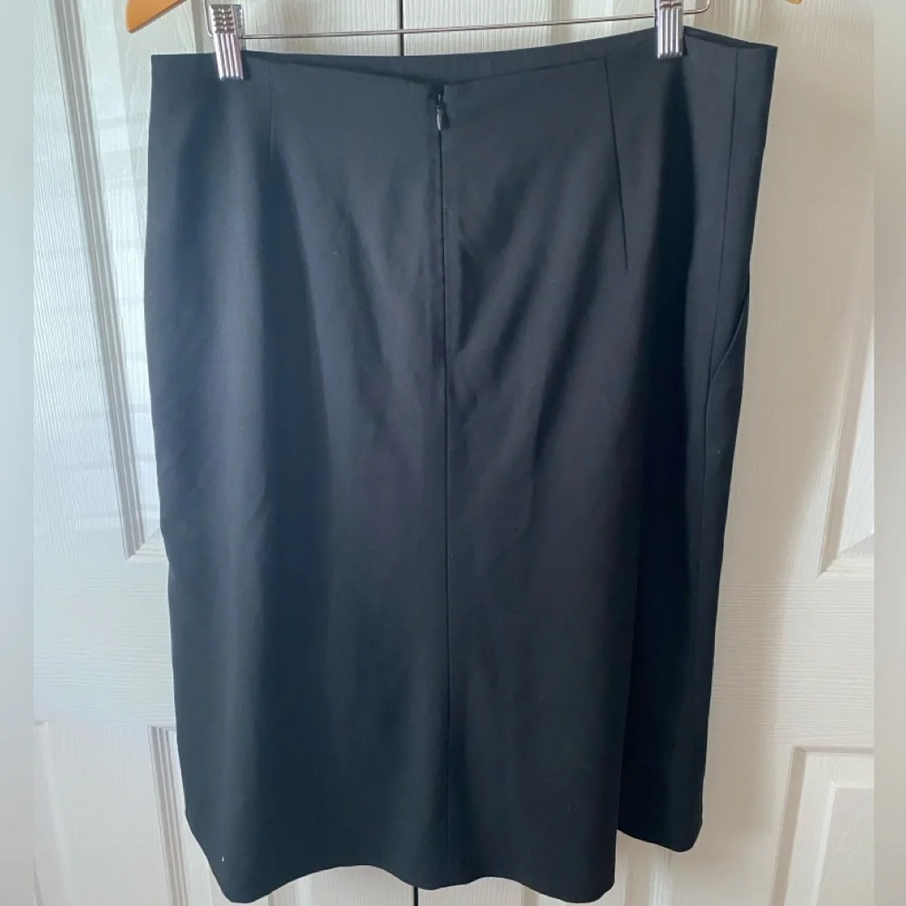 🆕 CLUB MONACO Borrem Black Wool Blend A-Line Skirt SZ 12